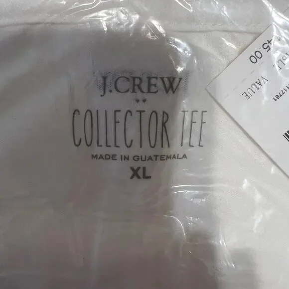 NWT J. Crew White W/Green Glitter Clover Graphic Tee - Picture 3 of 10